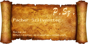 Pacher Szilveszter névjegykártya