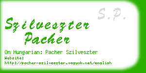 szilveszter pacher business card